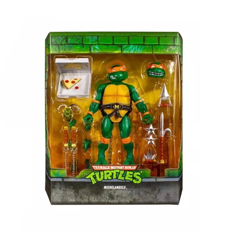( Sealed ) Super7 TMNT Michelangelo 7" Action Figure with Accessories - مجسم